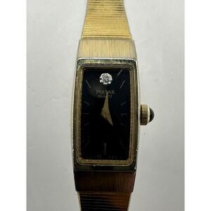 Pulsar V220-5610 Ladies Watch 11MM 6" New Battery Gold Tone Q